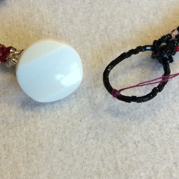 FINAL SALE PRICE CL Designs Crocheted Red/Black/White Bracelet - Picture 4 of 4